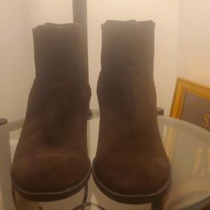 Western style suede booties